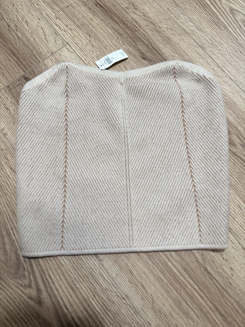 aerie Cream Ribbed Strapless Crop Top